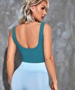 CUPSHE Palm Crisscross U-neck Sports Bra