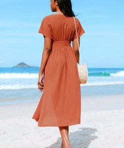 CUPSHE Dresses Aubriella Button Front Split Dress