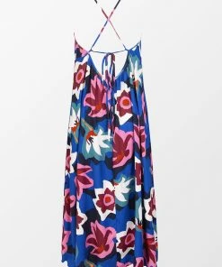CUPSHE Crystal Beach V-neck Floral Backless Slip Dress