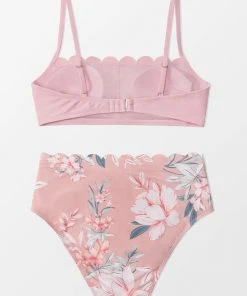 CUPSHE Breana Floral Square Neck Back Hook High Waisted Bikini Swimwear BOGO 40% OFF