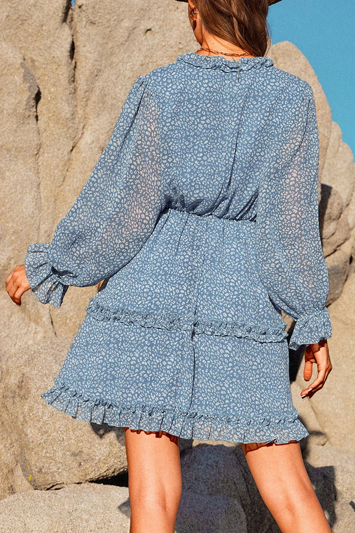 CUPSHE Addison Long Sleeve Ditsy Ruffle Short Dress Dresses
