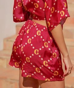 CUPSHE Cover Ups Vestrahorn Red Cover Up Bottom