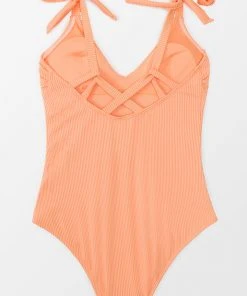 CUPSHE Claudia Shoulder Tie Criss Cross One Piece Swimsuit