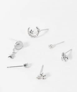 CUPSHE Candy Party Silver Star Geometric Print Earrings Accs & Clothing