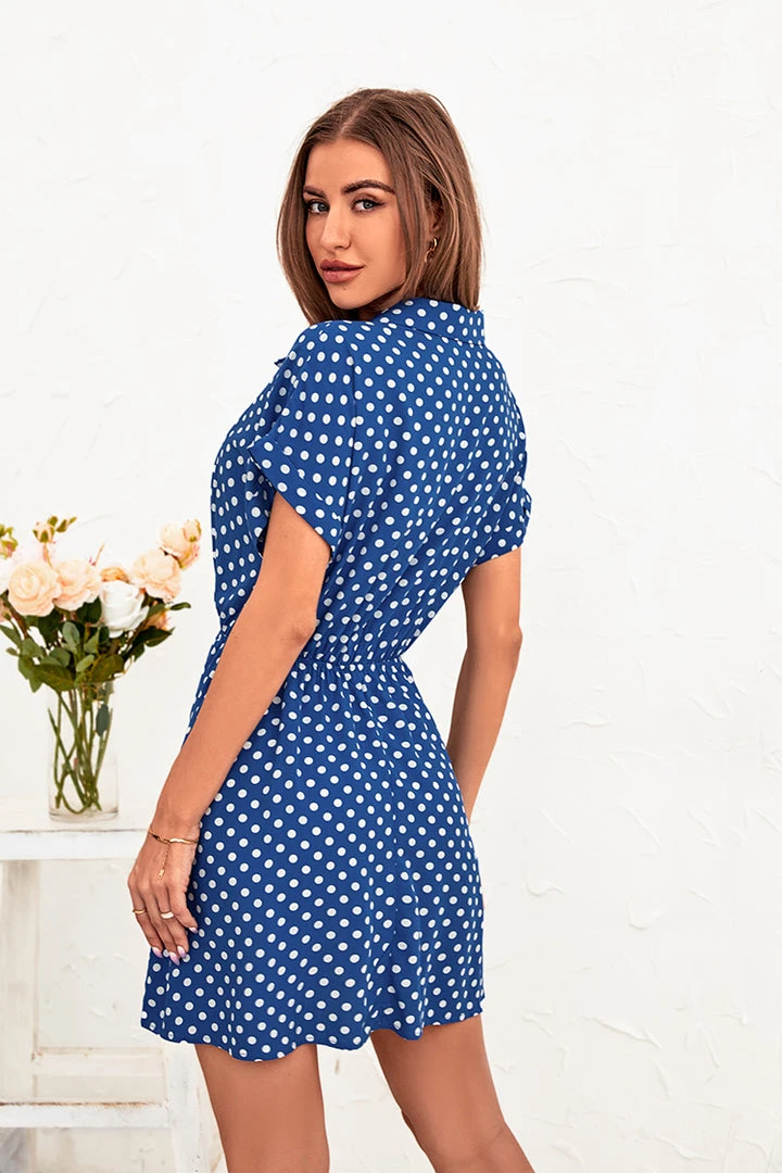 CUPSHE Chrystal Shirt Collar Belted A-shape Dress Dresses