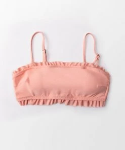 CUPSHE Peach Pearl Ruffle Bandeau Bikini Top Swimwear UP TO 70% OFF