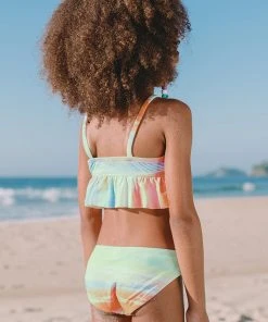 CUPSHE One Pieces Clouds Girls’ Ruffled High Neck And Classic Hipster Set