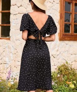 CUPSHE Rachelle Square Neck Fitted Waisted A-Shape Dress