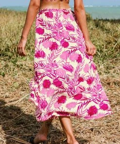 CUPSHE Makenna Leafy Split Skirt