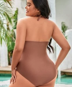 CUPSHE Strawberry Fields High Neck Tummy Control Plus Size One Piece