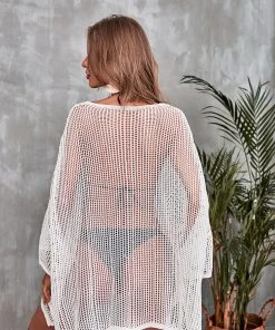 CUPSHE Cover Ups Coralie V-neck Bell Sleeve Crochet Cover Up