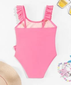 CUPSHE Summer Dreaming High Neck Classic-Standard Leg Girls Pink One Piece Swimsuit