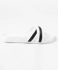 CUPSHE Baker Beach Black White Stripe Slippers Accs & Clothing