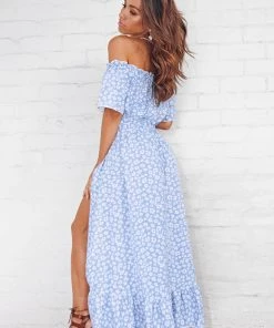 CUPSHE Chrystal Off-shoulder Ruffle Ruching A-shape Dress Dresses