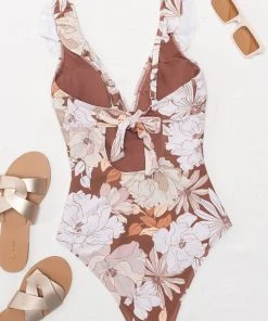 CUPSHE One Pieces Kari Floral Ruffle One Piece Swimsuit