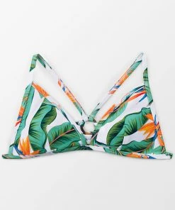 CUPSHE Juniper Leafy Crisscross Bikini Top