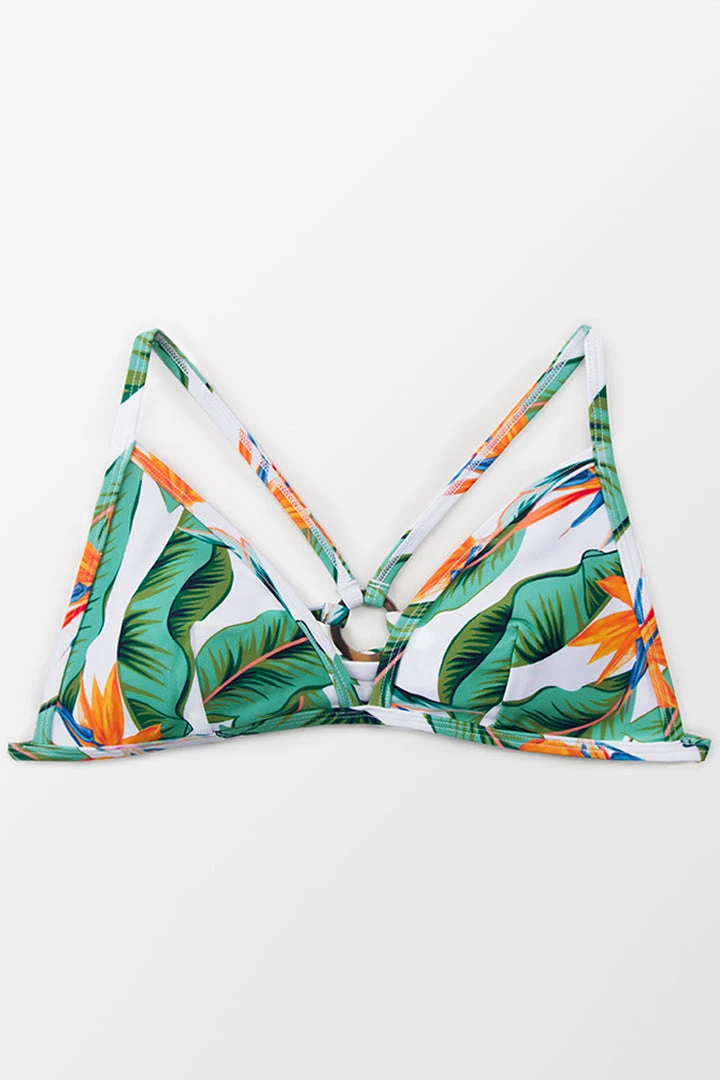 CUPSHE Juniper Leafy Crisscross Bikini Top