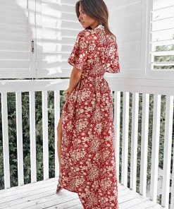 CUPSHE Luciana V-neck Flared Sleeve Maxi Dress Dresses