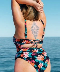 CUPSHE Swimwear UP TO 70% OFF Edith Floral Ruched Plus Size One Piece Swimsuit