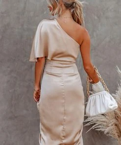 CUPSHE Dresses Nyasia One Shoulder Irregular Hem Dress