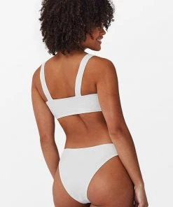 CUPSHE Bikinis Jamie White Textured Eyelet Buckle Bikini