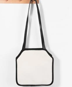 CUPSHE Anakena White Preppy Canvas Shoulder Bag Accs & Clothing