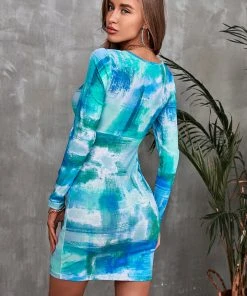 CUPSHE Dresses Colleen Tie Dye Long Sleeve Dress