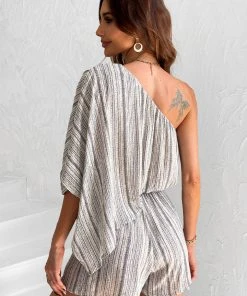 CUPSHE Claire One Shoulder Loose Woven Jumpsuit Accs & Clothing