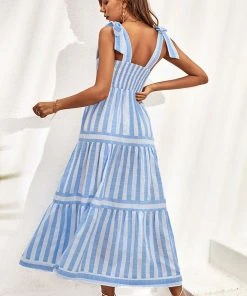 CUPSHE Gwyneth Wide Straps Elastic Waist Maxi A-Shape Dress