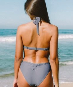 CUPSHE Rivka Halter Underwire Ruched Back Bikini