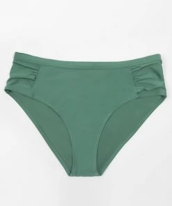 CUPSHE Braylee Green Ruched Plus Size Bikini Bottom Swimwear UP TO 70% OFF