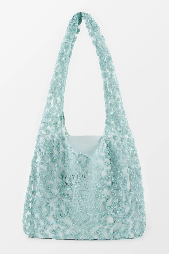 CUPSHE Tassel & Embroidery Avalon Embroidery Floral Green Shoulder Bag