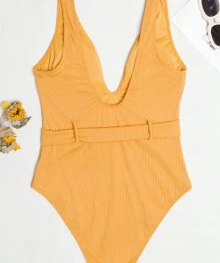 CUPSHE One Pieces Lizbeth Rib O-ring Belted One Piece Swimsuit
