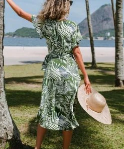 CUPSHE Dresses Ali Tropical Wrap Tie Waist Dress