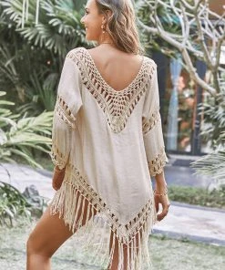 CUPSHE Cover Ups Cordelia Light Yellow Boho Tassel Cover Up