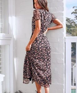 CUPSHE Luciana Bubble Sleeve Chiffon Maxi Dress