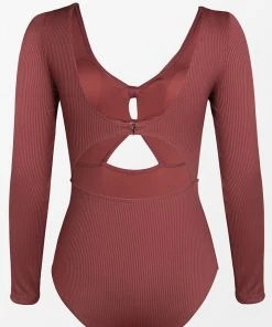 CUPSHE One Pieces Winter Scoop Cut Out Long Sleeve One Piece Swimsuit