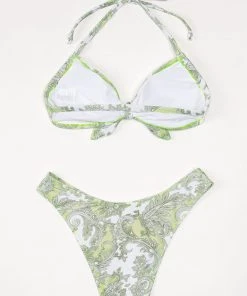 CUPSHE Hannah Paisley Halter Low Waisted Bikini