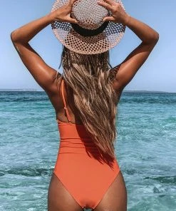 CUPSHE Bright Day Shirring Tummy Control One Piece Swimsuit One Pieces