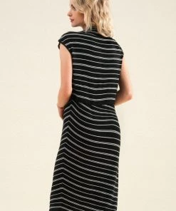 CUPSHE Tuesday Striped Cap Sleeve Midi Dress