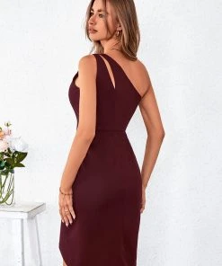 CUPSHE Eliora Sleeveless Cut Out One Shoulder Dress