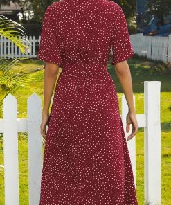 CUPSHE Dresses Verona V-neck Bow Tie Dots A-shape Dress
