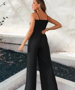 CUPSHE Demetria Square Neck Smocking Jumpsuit Going Out Dresses