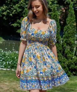 CUPSHE Dresses Gussie Square Neck Puff Sleeve Sheath Dress