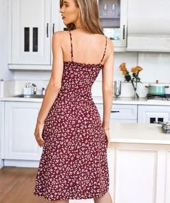 CUPSHE Dresses Effie V-neck Frill Ditsy A-Shape Dress