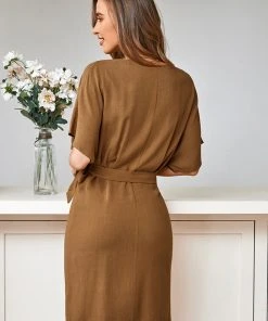 CUPSHE Ellison V-neck Wrap Dolman Sleeve Dress