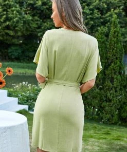 CUPSHE Ellison Open Front Tie Waist Lace Up Dress Dresses