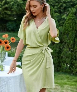 CUPSHE Ellison Open Front Tie Waist Lace Up Dress Dresses