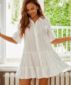 CUPSHE Kanda Shirt Collar Short Sleeve Dress