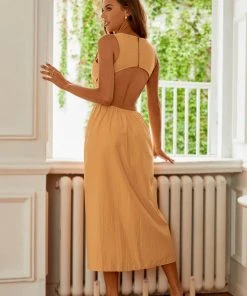 CUPSHE Dresses Edie Cut Out Elastic Waist A-Shape Dress